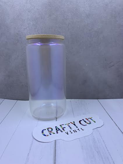 16oz Sublimation Glass Can - Iridescent