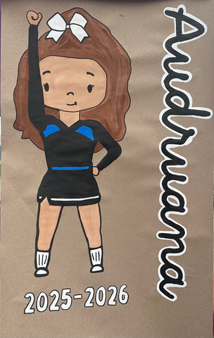 Hand Painted 2025/2026 American Cheer Custom Banner 24"x35" DEPOSIT