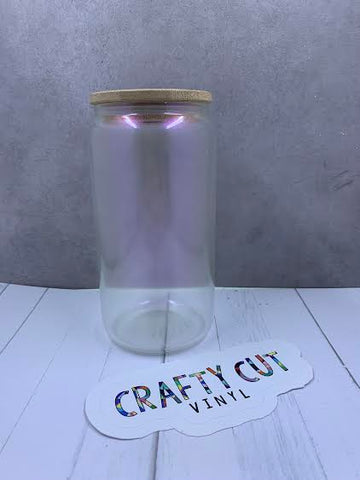 16oz. Sublimation Iridescent Glass Can